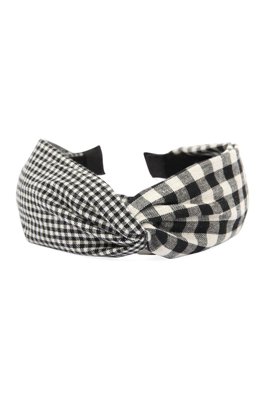 Plaid Knotted Fabric Coated Hair Band